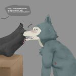  absurd_res anthro bear beastars big_feet bodily_fluids canid canine canis claws dialogue duo feet foot_fetish foot_lick foot_play foot_sniffing gouhin_(beastars) hi_res huge_feet legoshi_(beastars) licking male male/male mammal nipples paws smell sniffing sweat sweatdrop toe_claws tongue whitehaasze wolf 