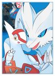  absurdres blue_eyes blue_sclera blush border claws colored_sclera dragon elaphe_guttata6 fang heart highres kiss latias latios long_hair no_humans open_mouth outside_border pokemon pokemon_(creature) red_sclera reshiram rotom rotom_phone selfie simple_background smile sweat tongue v white_background white_border white_eyes yellow_eyes zekrom 