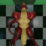 anthro balls belly big_balls big_belly big_penis dergdrister dragon genitals growth huge_balls huge_penis hyper hyper_balls hyper_genitalia hyper_penis larger_male looking_pleasured male muscular mythological_creature mythological_scalie mythology penis red_body scalie simple_background size_difference slightly_chubby solo tyler_(dergdrister) yellow_penis