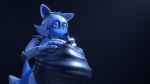  16:9 2020 2_tails 3d_(artwork) 4_fingers abdominal_bulge after_vore ambiguous_gender ambiguous_prey animatronic anthro belly big_belly big_breasts blue_body bluffy breasts canid canine claws digital_media_(artwork) fan_character female female_pred fingers five_nights_at_freddy&#039;s fox funtime_foxy_(fnaf) glowing glowing_eyes hi_res kristall_krit looking_down machine mammal multi_tail multicolored_body pseudo_hair robot simple_background smaller_version_at_source video_games vore whiskers white_body widescreen yellow_eyes 