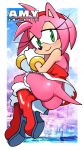  amy_rose anthro boots butt clothing dress eulipotyphlan female footwear gloves hair handwear hedgehog high_heeled_boots high_heels looking_at_viewer looking_back mammal panties panties_down pink_body pink_hair pinup pose red_clothing red_dress shoes solo sonic_the_hedgehog_(series) underwear watatanza 