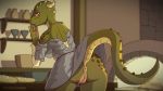  16:9 anthro anus argonian bent_over bethesda_softworks butt clothed clothing female genitals horn lifts-her-tail no_underwear partially_clothed presenting pussy scalie skyrim solo the_elder_scrolls thefascination upskirt video_games widescreen 