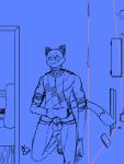  3:4 animal_crossing anthro balls blacklistdragon domestic_cat felid feline felis genitals leaning leaning_back male mammal nintendo penis rover_(animal_crossing) sketch solo unfinished video_games 