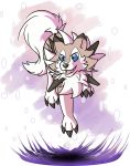  absurd_res ambiguous_gender blue_eyes brown_body brown_fur claws feral fur hi_res jumblematic lycanroc midday_lycanroc nintendo open_mouth pink_inner_ear pok&eacute;mon pok&eacute;mon_(species) sharp_teeth signature smile solo spikes teeth toes tongue tuft video_games white_body white_fur 