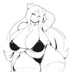  1:1 animal_humanoid big_breasts bikini breasts canid canid_humanoid canine canine_humanoid cleavage clothed clothing diana_(thecon) dog_humanoid eyewear female gasses glasses hi_res huge_breasts humanoid looking_at_viewer mammal mammal_humanoid mature_female monochrome pose simple_background solo swimwear thecon thick_thighs white_background wide_hips 