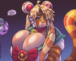  5:4 anthro bell big_breasts breasts cleavage clothed clothing cosplay dialogue english_text felid female green_eyes huge_breasts jingle_bell mammal pantherine rasp777 sailor_moon_(character) sailor_moon_(series) text tiger 
