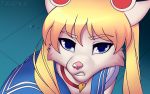  16:10 2020 anthro blonde_hair blue_eyes clothed clothing conditional_dnp cosplay crossover felid feline female fur hair hi_res jewelry lynx mammal meme sailor_moon_(character) sailor_moon_(series) sailor_moon_redraw_challenge solo taurika white_body white_fur widescreen winterria 