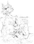  2020 anthro asthexiancal beastars canid canine canis duo erection female fur haru_(beastars) lagomorph legoshi_(beastars) leporid male male/female mammal monochrome navel nipples nude pillow rabbit wolf 