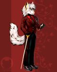  absurd_res anthro beard cane canid canine canis clothed clothing digital_media_(artwork) eyewear facial_hair fur gloves goldomond handwear hi_res looking_at_viewer male mammal markings monocle necktie smile solo suit tigerinspace topwear watermark wolf 