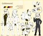  absurd_res anthro butt canid canine canis clothed clothing digital_media_(artwork) english_text fur goldomond hi_res male mammal markings model_sheet open_mouth simple_background smile solo text tigerinspace topwear watermark white_body white_fur wolf 