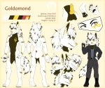  absurd_res anthro balls butt canid canine canis clothed clothing digital_media_(artwork) english_text erection fur genitals goldomond hi_res knot looking_at_viewer male mammal markings model_sheet nude open_mouth penis simple_background smile solo text tigerinspace watermark wolf 