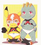  absurd_res anthro camel_toe clothed clothing cosplay_pikachu_(costume) duo female hi_res lucha_libre_mask luchador machop mask navel nintendo panties pikachu pikachu_libre pok&eacute;mon pok&eacute;mon_(species) sports_mask sportswear toruu90 underwear video_games wrestler wrestling_mask young 