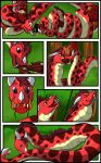  absurd_res ambiguous/ambiguous ambiguous_gender anthro comic deelohial dragon feral forest hi_res jaws kaltt_deelohial neck_bulge open_mouth oral_vore reptile scalie size_difference snake swallowing tree vore 