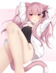  amashiro_natsuki animal_ears nekomimi open_shirt tail 