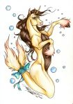 anthro equid equine esposed female health horn horse mammal marine merfolk nude pose rose_(disambiguation) rose_moonfeather simple_background solo unicorn 