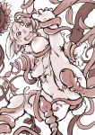  anthro blush breasts clothed clothing exposed_breasts female forced lagomorph leporid mammal monochrome nipples partially_clothed plant rabbit rape setouchi_kurage solo tentacle_rape tentacle_sex tentacles vines 