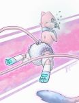  age_regression ambiguous_gender clothing collar diaper floating girly hindpaw hypnosis legendary_pok&eacute;mon legwear long_tail magic mew mind_control nintendo nveemon pacifier paws pok&eacute;mon pok&eacute;mon_(species) psychic_powers ringed_eyes simple_background solo stockings video_games 
