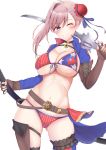  bikini fate/grand_order garter miyamoto_musashi_(fate/grand_order) oni_no_shura swimsuits sword thighhighs 