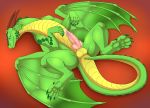 absurd_res anus balls dragon feral genitals hexdragon_(character) hi_res horn male penis pink_penis re-re ridged_penis simple_background solo spread_legs spreading wings yellow_balls 