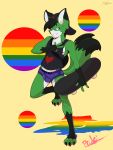  3:4 absurd_res alex_(alex_kitsune) alex_kitsune anthro canid canine clothed clothing fox hi_res lgbt_pride male mammal partially_clothed pride_colors simple_background skateboard solo solo_focus underwear 
