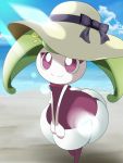  beach chocolate_mint clothing cloud female hat headgear headwear hi_res humanoid nintendo pok&eacute;mon pok&eacute;mon_(species) seaside smile solo steenee straw_hat sunny video_games 