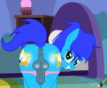  absurd_res animal_genitalia animal_penis anus balls blush butt cutie_mark equid equine equine_penis erection fan_(disambiguation) friendship_is_magic genitals hi_res male mammal my_little_pony pegasus penis smile solo starpaint0011 uke wings 