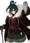  alternate_costume armor arrow_(projectile) cane coat epaulettes eyepatch highres japanese_armor katana murasa_minamitsu ponytail red_neckwear solo solo_focus sword touhou walking_stick weapon 