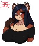  anthro blush breasts bust_portrait cervid cleavage clothed clothing female hair jwinkz mammal portrait raye_(jwinkz) solo 