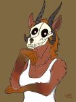  2020 anthro bone canid canine clothing female hi_res malo_0.9 mammal scp_foundation shirt skull solo spooky_flan tank_top topwear undead 