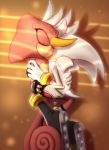  anthro boots chest_tuft clothing cuddling duo espio_the_chameleon footwear gloves handwear happy hi_res horn intimate long_tail male male/male pink_body romantic_ambiance romantic_couple royalbootlace silver_the_hedgehog sonic_the_hedgehog_(series) tuft white_body 