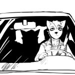  1:1 anthro black_and_white canid canine canis car clothing domestic_dog driving female ghost_pupper hi_res hladilnik male mammal monochrome shadow vehicle wolf 