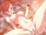  1boy 1girl areolae asuna_(pokemon) bangs blush breasts censored commentary_request cum cum_in_pussy eyebrows_visible_through_hair eyelashes gym_leader hair_tie hetero highres holding holding_poke_ball koumei_(twinameless) large_breasts long_hair looking_down mosaic_censoring navel nipples nude open_mouth overflow poke_ball poke_ball_(generic) pokemon pokemon_(game) pokemon_oras pussy red_eyes red_hair sex solo_focus spread_legs steam swept_bangs teeth tied_hair tongue wet 