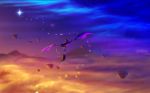  2020 ambiguous_gender detailed_background digital_media_(artwork) dragon feral hi_res membrane_(anatomy) membranous_wings outside plaguedogs123 sky solo twilight wings 