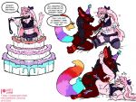  4:3 anthro atticus_mura birthday_cake cake canid canine clothed clothing collar conditional_dnp crossdressing dildo domination duo ejaculation female female_domination food fox girly hands-free icing leash lingerie lustylamb male male/female mammal mistress sex_toy strapon 