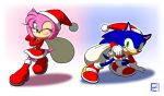  2016 amy_rose anthro big_eyes christmas duo eamze english_text eulipotyphlan female hedgehog hi_res holidays male mammal sonic_the_hedgehog sonic_the_hedgehog_(series) text toony video_games 