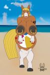  2019 anthro arm_tattoo ball beach beach_ball big_breasts biped blonde_hair blue_eyes breasts brown_body cloud clydesdale colored covering covering_self curvy_figure detailed_background digital_drawing_(artwork) digital_media_(artwork) draft_horse equid equine female fingers fiona_maray front_facing gynomorph hair herm hi_res holding_object hooves horse huge_breasts intersex kiss_mark lips lipstick looking_at_viewer makeup mammal markings multicolored_body nipple_piercing nipple_ring nipples nude outside piercing sand sea seaside shaded signature sky solo tattoo thick_lips tyne_amstutz voluptuous water watermark white_markings 