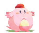  artist_request blue_eyes blush blush_stickers cabbie_hat chansey closed_mouth clothed_pokemon egg full_body gen_1_pokemon hands_together hands_up happy hat no_humans official_art pokemon pokemon_(creature) pokemon_(game) pokemon_cafe_mix red_headwear smile solo standing transparent_background 