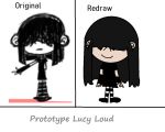  black_gloves frown gloves gothic hair_over_eyes lucy_loud original prototype redraw self_upload smile striped striped_legwear the_loud_house 