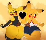  &lt;3_tail 2020 5_fingers anthro armwear ass_to_ass big_butt black_nose breasts brown_eyes brown_nose butt cleft_tail clothed clothing cosplay_pikachu_(character) digital_media_(artwork) dipstick_ears dipstick_tail duo elbow_gloves eyebrows eyelashes female fingers gloves handwear hi_res huge_butt kanna_(joaoppereiraus) multicolored_ears multicolored_tail nintendo one_eye_closed open_mouth open_smile pichi_(suirano) pikachu pok&eacute;mon pok&eacute;mon_(species) signature smile suirano thick_thighs video_games wink 