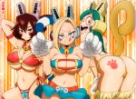  ;q animal_ears arched_back arms_behind_back ass ass_tattoo bangs bell bell_collar bikini bikini_top blonde_hair blue_eyes blue_hair blush_stickers boku_no_hero_academia breasts brown_eyes brown_hair cameltoe cat_ears cat_paws cat_tail cleavage collar crazy_eyes crazy_smile eyebrows_visible_through_hair facial_mark gloves half-closed_eyes headgear highleg highleg_panties highres large_breasts legs_together licking_lips long_hair one_eye_closed open_mouth panties paw_gloves paws ringed_eyes shiretoko_tomoko short_hair side-tie_panties skirt smile sousaki_shino swept_bangs swimsuit tail thigh_gap thighhighs tongue tongue_out tsuchikawa_ryuuko underwear visor whisker_markings yamamoto_doujin yellow_bikini yellow_eyes 