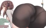  3girls ass ass_focus bent_over bike_shorts breasts brown_eyes brown_hair cameltoe close-up commentary_request cowboy_shot crane_(machine) fairy_(kantai_collection) headband headgear kantai_collection looking_at_another looking_back minigirl multiple_girls short_hair sideboob sidelocks small_breasts taihou_(kantai_collection) utopia 