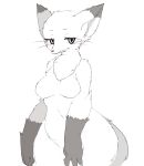  2020 anthro blush breasts canid canine chest_tuft chipar dipstick_ears featureless_breasts female fox greyscale half-closed_eyes hi_res inner_ear_fluff kemono mammal monochrome multicolored_ears narrowed_eyes portrait sketch solo thick_thighs three-quarter_portrait tuft whiskers 