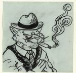  anthro blackandwhite cigar clothing disney facial_hair fan_character fanfic fanfiction felid hat headgear headwear iguessimwes jaguar male male/male mammal monochrome mustache pantherine sketch smoke smoking solo upplet wheninstinctfalls zootopia 