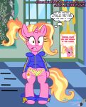  absurd_res assisted_exposure clothing dawn_(disambiguation) embarrassed english_text equid equine female female/female hi_res horn horse humiliation luster mammal my_little_pony panties pantsing pony starpaint0011 text underwear unicorn 
