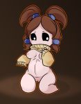  bethany_(the_binding_of_isaac) black_eyes bottomless breasts brown_hair chibi cleft_of_venus clothed clothing female genitals hair hi_res human human_only mammal not_furry pussy shirt_up solo suspendedpain sweater the_binding_of_isaac_(series) topwear twintails_(hairstyle) video_games 