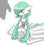  cum cumdrip dripping gardevoir gen_3_pokemon hetero nollety penis pokemon pokemon_(creature) pussy pussy_juice silhouette simple_background solo_focus tears tongue white_background 