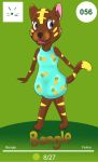  absurd_res animal_crossing anthro bangle_(animal_crossing) biped brown_body brown_fur chibi clothed clothing female fur hi_res mainarts nintendo open_mouth simple_background smile solo video_games 