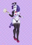  anthro anthrofied big_breasts bow breasts cabrony clothed clothing equid equine feather_duster female footwear friendship_is_magic high_heels horn legwear maid_uniform mammal my_little_pony nipple_outline pasties pia-sama rarity_(mlp) shoes skimpy solo thigh_highs unicorn uniform 