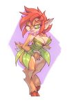  activision anthro bigdad breasts cleavage clothed clothing elora faun female fur hair hand_on_crotch hooves leaf_clothing mammal one_eye_closed spyro_the_dragon video_games 