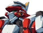  1990s_(style) arx-8_laevatein full_metal_panic! full_metal_panic!_invisible_victory gamiani_zero green_eyes highres looking_up mecha no_humans oldschool oobari_masami_(style) parody photoshop_(medium) solo style_parody white_background 